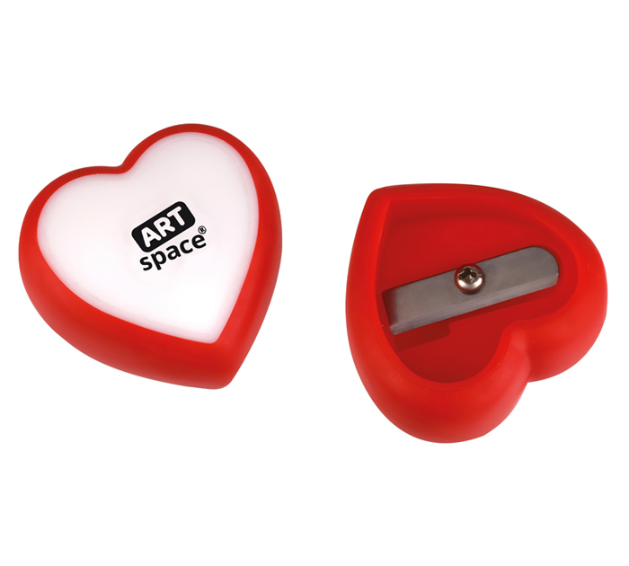 Точилка ArtSpace «Heart» 1 отверстие, ассорти