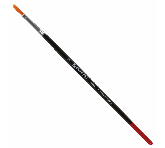 Кисть Brauberg №3, синтетика, плоская