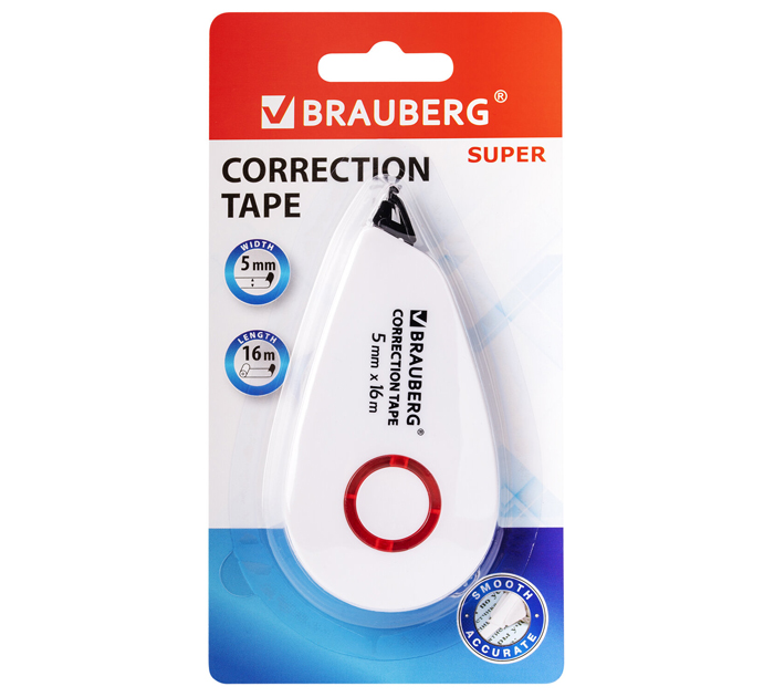 Корректор-лента Brauberg 5мм, 16м