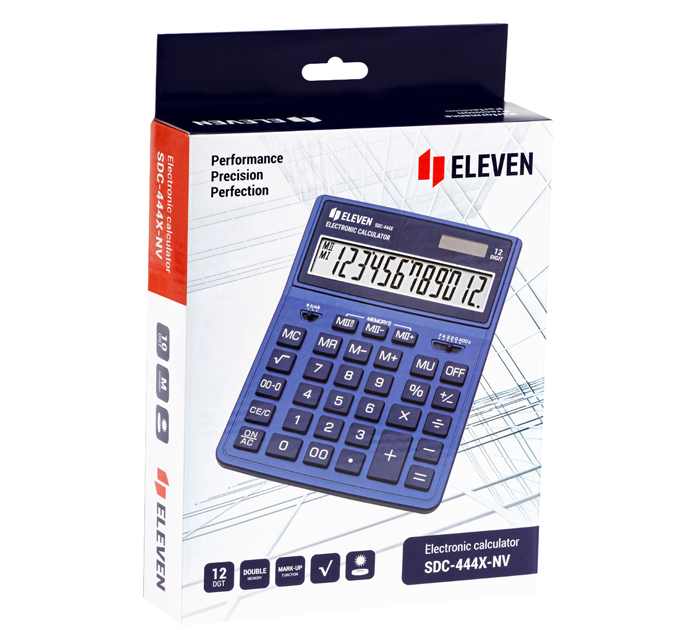 Калькулятор 12 разрядов Eleven SDC-444X-NV темно-синий, 155х204х33мм