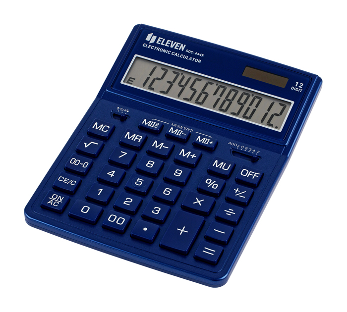 Калькулятор 12 разрядов Eleven SDC-444X-NV темно-синий, 155х204х33мм