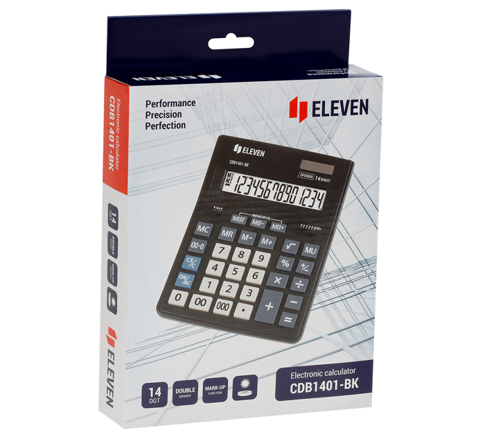 Калькулятор 14 разрядов Eleven Business Line черный, 155х205х35 мм