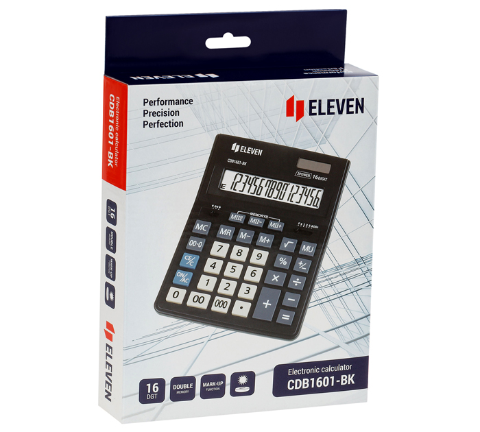 Калькулятор 16 разрядов Eleven Business Line черный, 155х205х35 мм