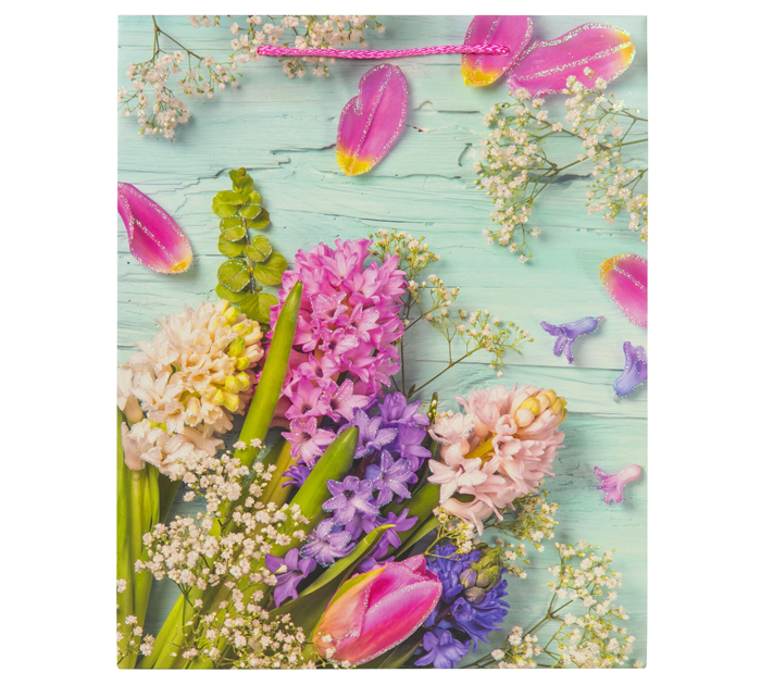 Пакет подарочный Золотая сказка «Spring Flowers» 26.5х12.7х33см