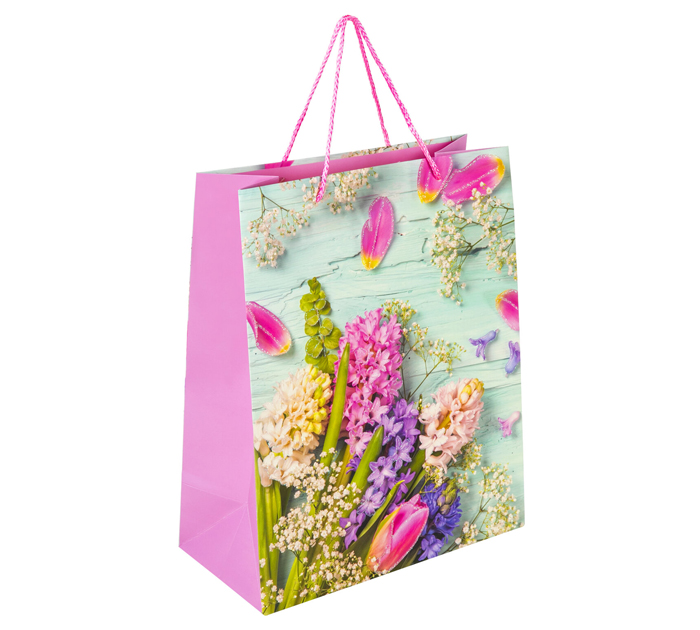 Пакет подарочный Золотая сказка «Spring Flowers» 26.5х12.7х33см