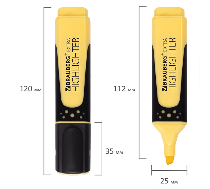 Маркеры текстовые (набор) Brauberg «Extra Pastel» 6 цветов, 1-5мм