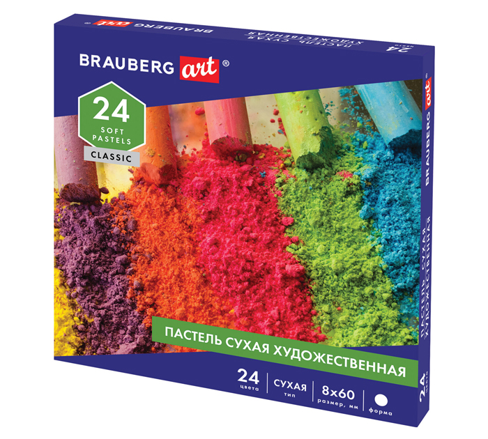 Пастель художественная Brauberg Art «Classic» сухая, 24 цвета