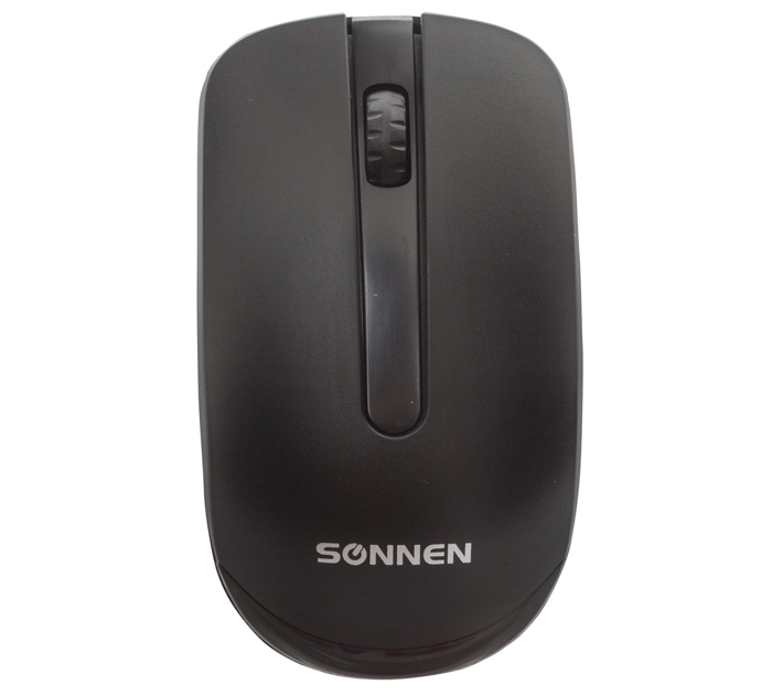 Мышь компьютерная Sonnen «M-3032» беспроводная, 3 кнопки, радиус действия 10м, черная