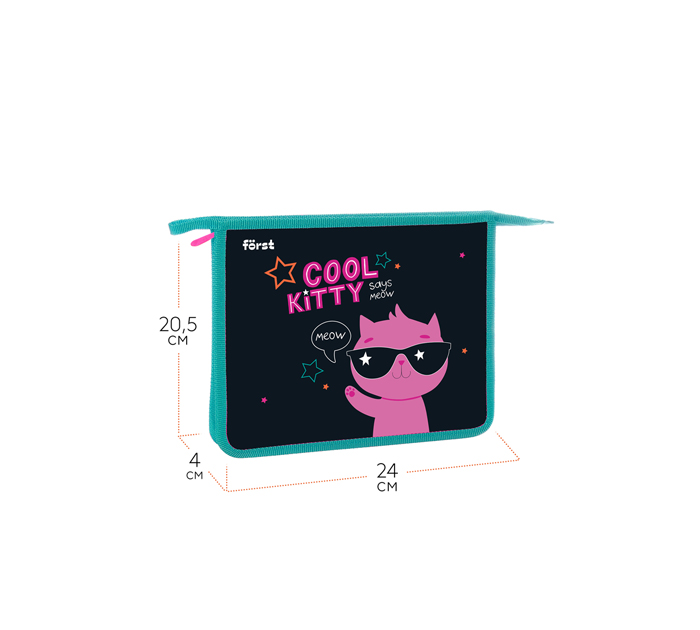 Папка для тетрадей Forst «Cool kitty» А5, на молнии, 1 отделение