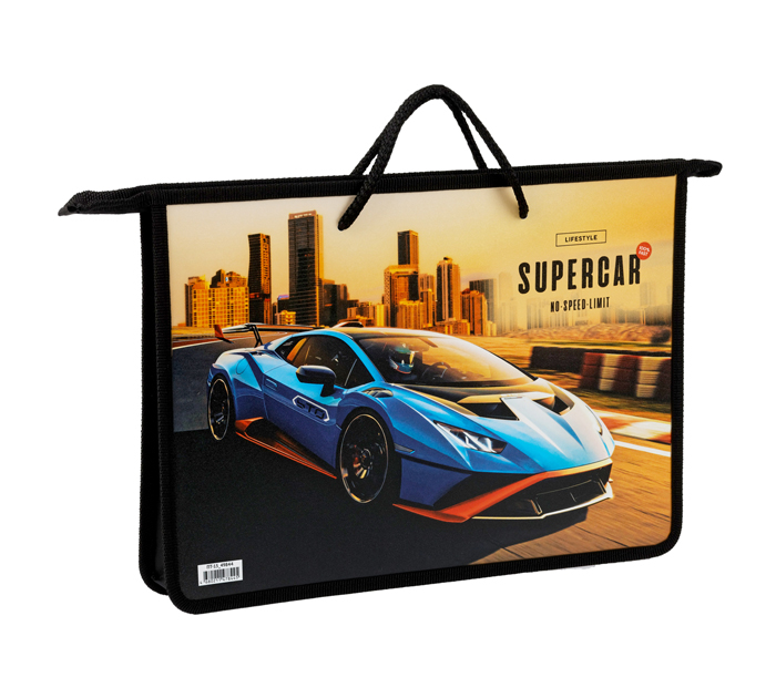 Папка-портфель пластиковый ArtSpace «Super car» А4, на молнии, 1 отделение