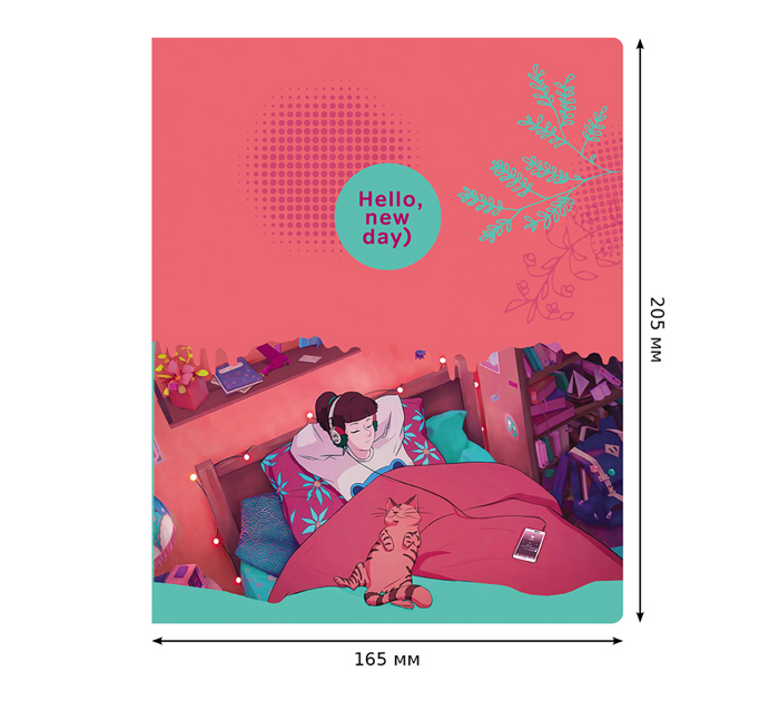 Тетрадь А5 40л клетка, BG «Hello, new day»