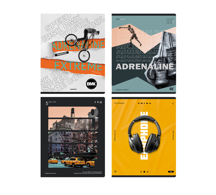 Тетрадь А5 96л клетка, BG «Adrenalin»