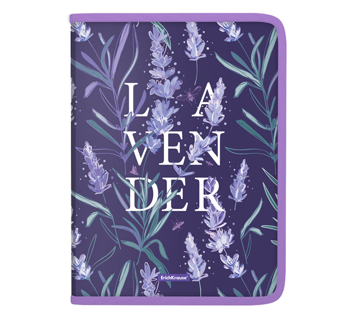 Папка на молнии Erich Krause «Lavender» А4+, пластиковая, 1 отделение