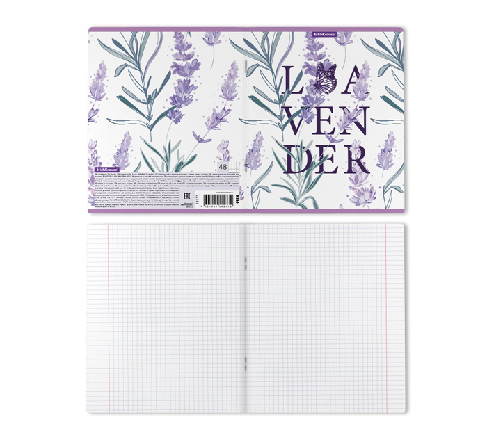 Тетрадь А5 48л клетка, Erich Krause «Lavender»