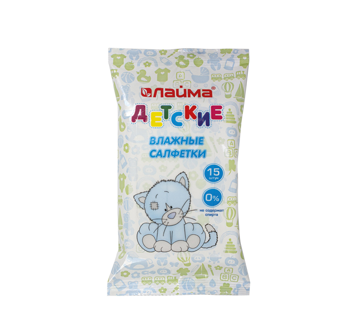 Салфетки влажные Laima детские, 15шт