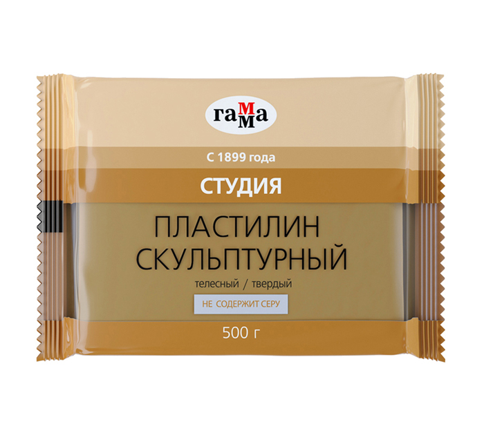 Пластилин скульптурный Гамма «Студия» телесный, твердый, 500г