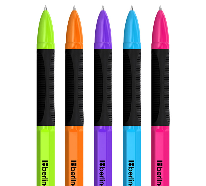 Ручка шариковая Berlingo «Tribase grip color zone» синий стержень, узел 0.7мм, линия письма 0.5мм