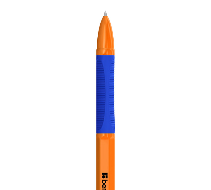 Ручка шариковая Berlingo «Tribase grip orange» на масляной основе, синий стержень, 0.7мм