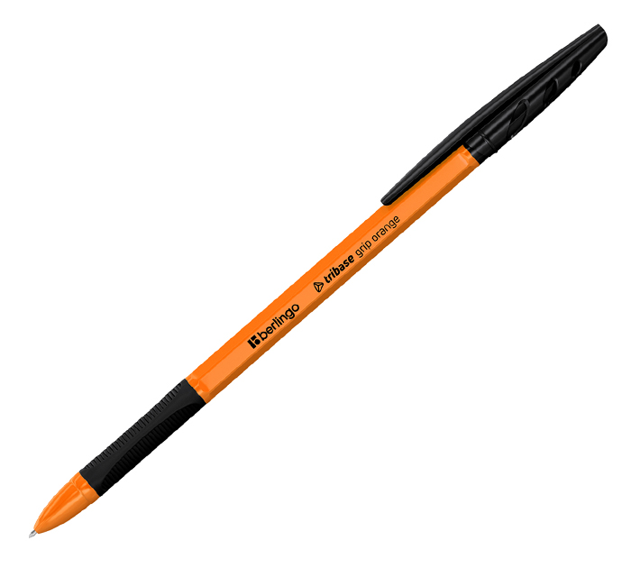 Ручка шариковая Berlingo «Tribase grip orange» черный стержень, узел 0.7мм, линия письма 0.5мм