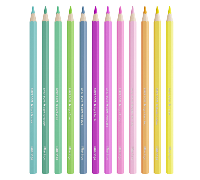 Карандаши цветные Berlingo «SuperSoft. Pastel» 12 цветов