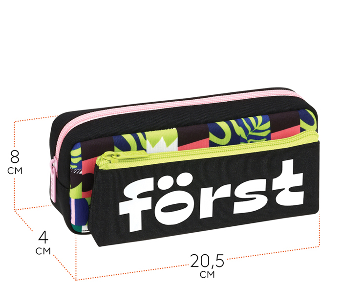 Пенал-косметичка Forst «Fusion» 2в1, 205х80х40мм, съемная косметичка на липучке