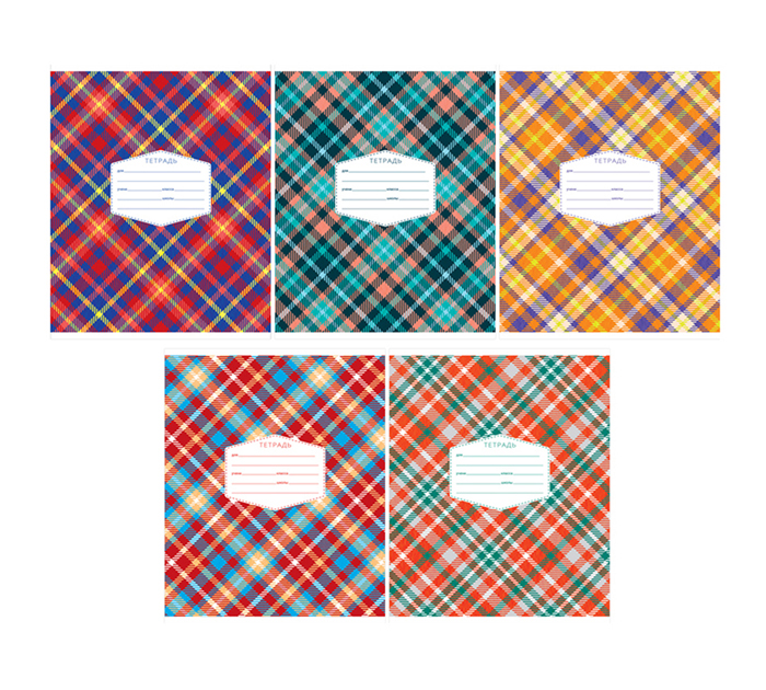 Тетрадь А5 18л клетка, ArtSpace «Узоры. Plaid patterns»