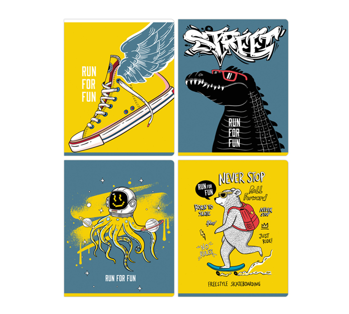 Тетрадь А5 60л линейка, BG «Never stop»