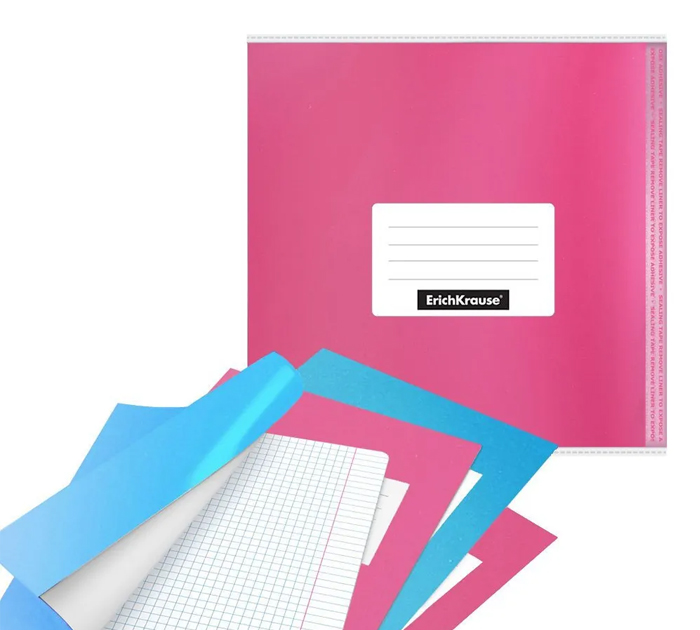 Обложка для учебников, Erich Krause «Glossy Bubble Gum», 232х440мм, 100мкм, ассорти, 1шт