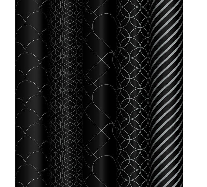 Бумага подарочная Meshu «Pattern on black» 70х100см, 1л