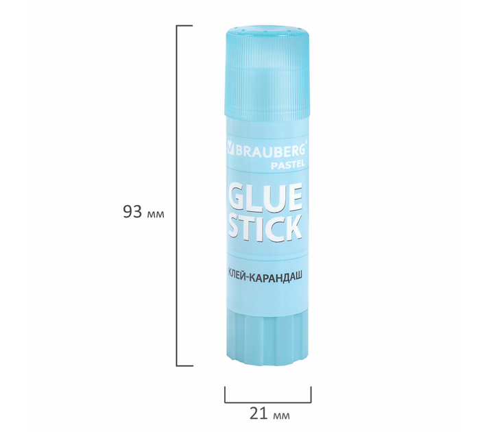 Клей-карандаш Brauberg «Pastel» 15г