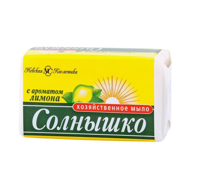 Мыло хозяйственное Невская косметика «Солнышко» с ароматом лимона, 72%, 140г
