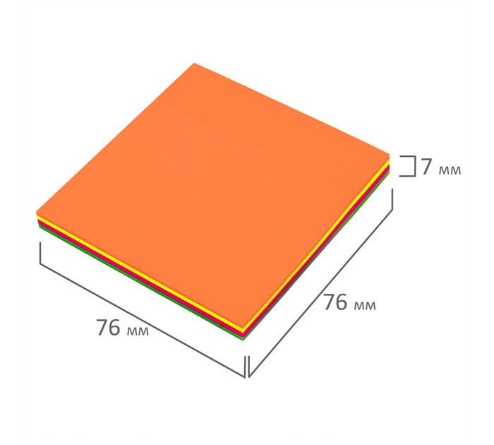 Стикеры Brauberg 76х76мм, пластиковые, 4цвета, 100л