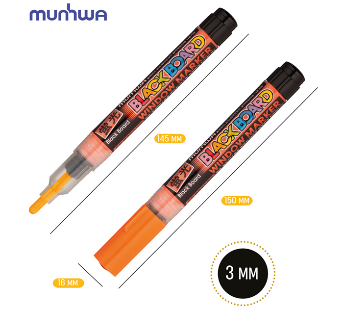 Маркер меловой MunHwa «Black Board Marker» оранжевый, 3мм