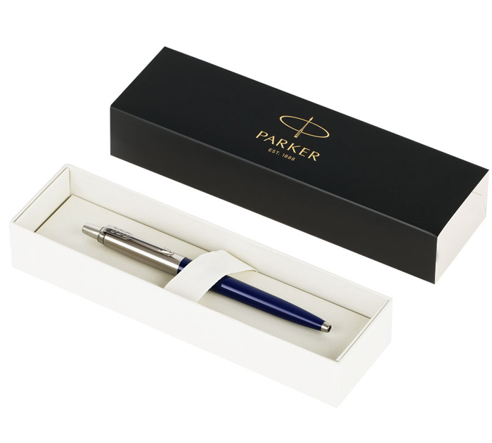 Ручка подарочная шариковая Parker «Jotter Originals Navy Blue CT» синий стержень, узел 1.0мм, линия письма 0.8мм, в картонном футляре
