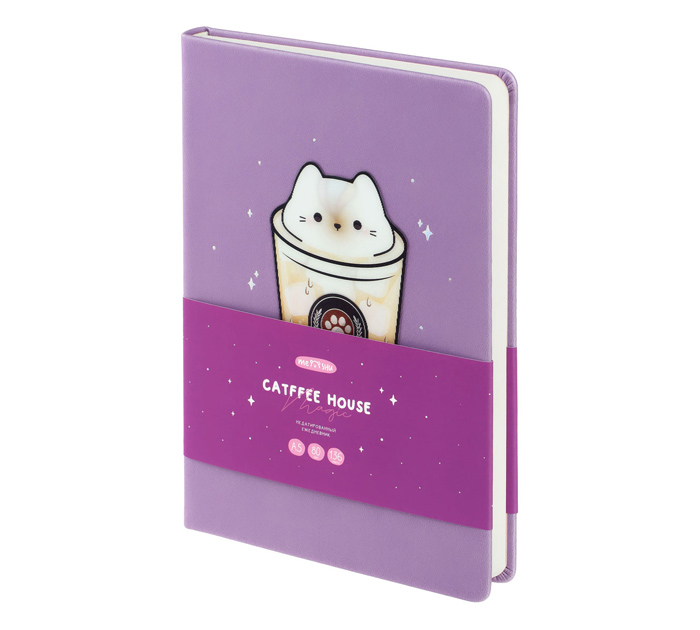 Ежедневник недатированный Meshu «Magic. Catffee house» А5, аппликация с анимированным изображением, 272стр