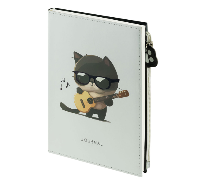 Ежедневник недатированный Meshu «Cat melody» А5, карман на молнии с брелком, 272стр