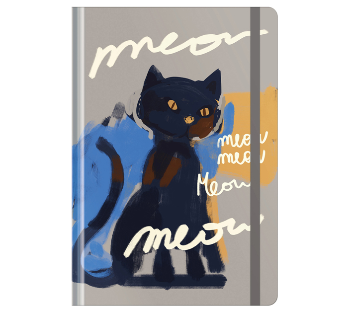 Ежедневник недатированный БиДжи «Meow-meow» А5, 256стр, c резинкой