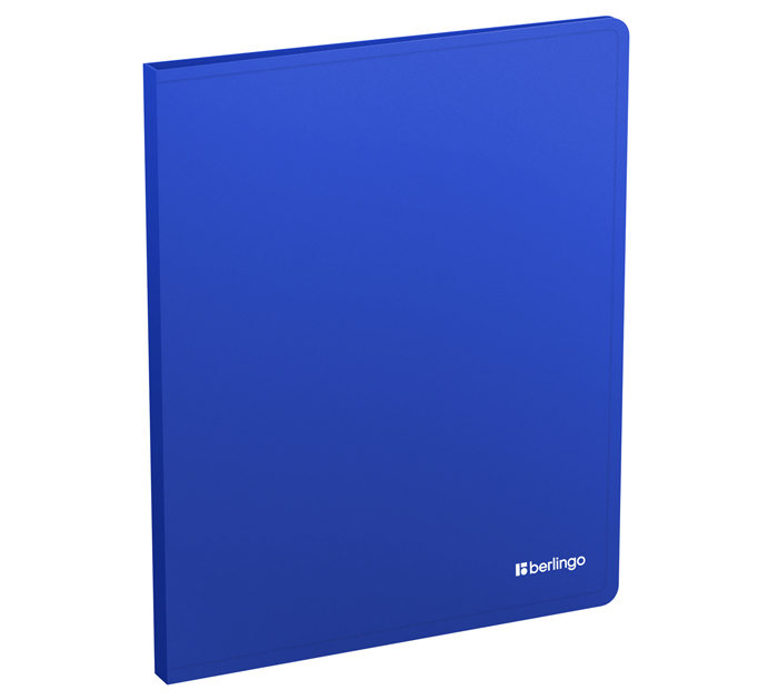 Папка с боковым зажимом Berlingo «Soft Touch» А4, пластиковая, синяя, 700мкм