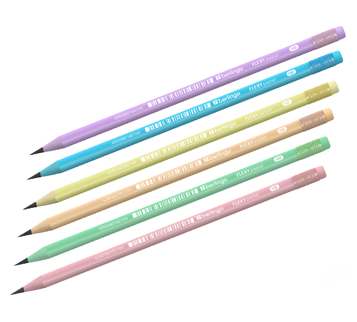 Карандаш Berlingo «Flexy Pastel» HB, пластиковый