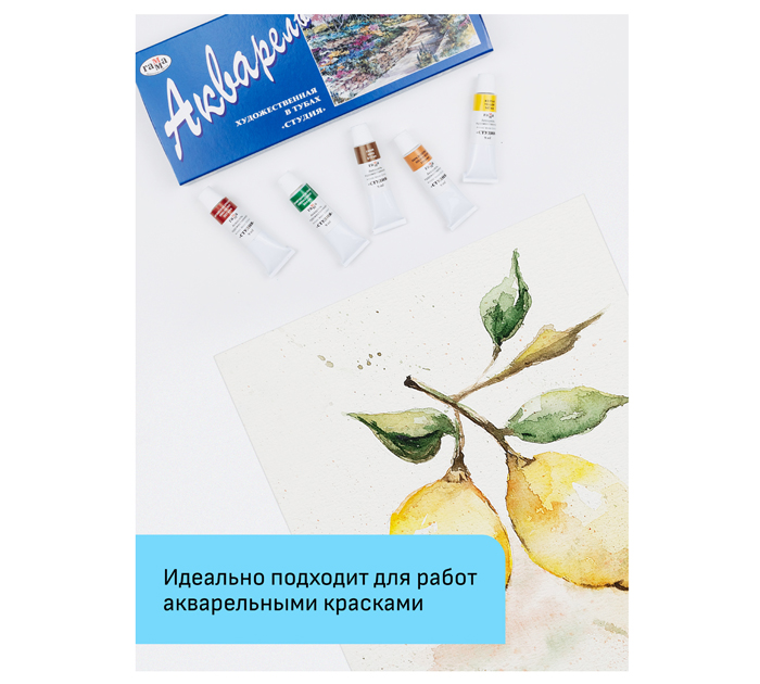 Альбом для акварели Гамма «Студия» А4, 200 г/м², 20л, среднее зерно, на склейке