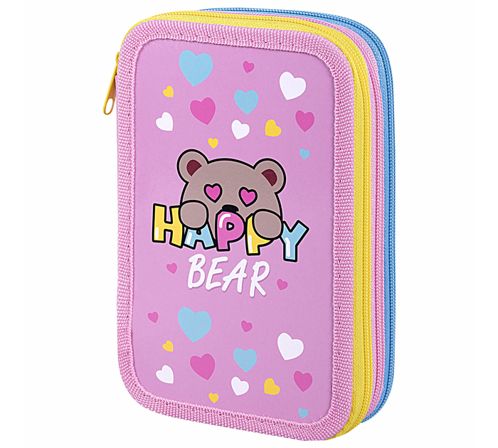 Пенал с 3 отделениями Пифагор «Bear Hugs» 190х110мм