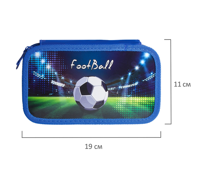 Пенал с 3 отделениями Пифагор «Stadium» 190х110мм
