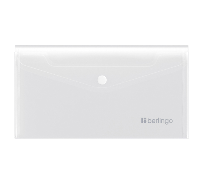 Папка-конверт Berlingo «No Secret» С6, на кнопке, матовая прозрачная, 200мкм