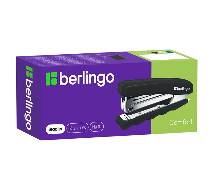 Степлер Berlingo «Comfort» №10, на 16л, синий