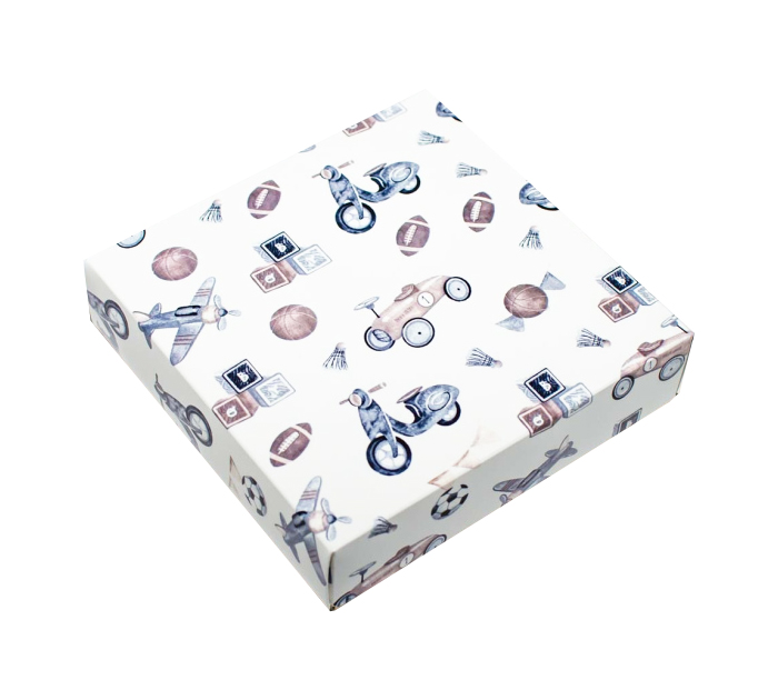 Коробка подарочная Panda Print Детские игрушки, крафт дно, 150х150х40мм