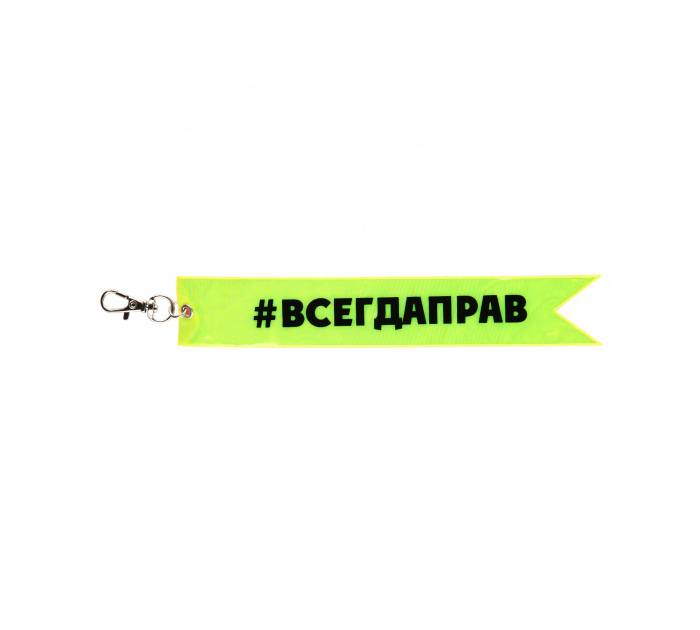 Брелок светоотражающий Кокос «#Всегдаправ» 18х3см, желтый