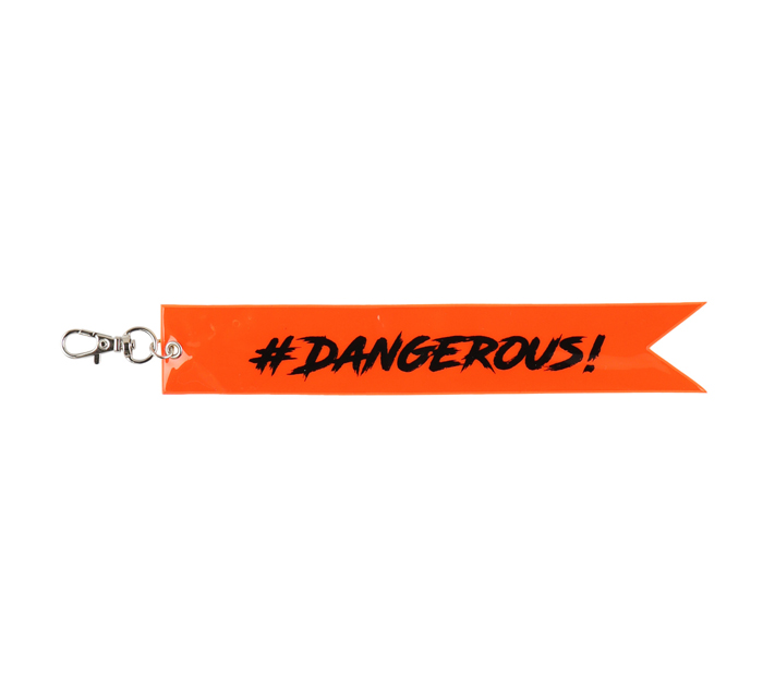 Брелок светоотражающий Кокос «Dangerous» 18х3см, оранжевый