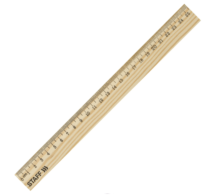 Линейка Staff деревянная, 25см