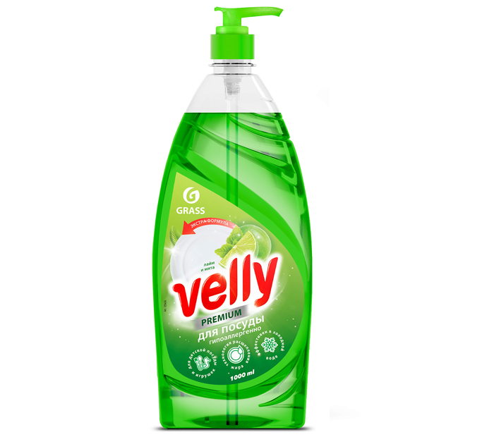 Средство для мытья посуды Grass Velly Premium «Лайм и мята» 1000мл