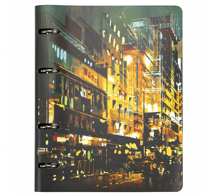 Тетрадь на кольцах  А5, 80л, клетка, кожзам, Brauberg «Vista Avenue»